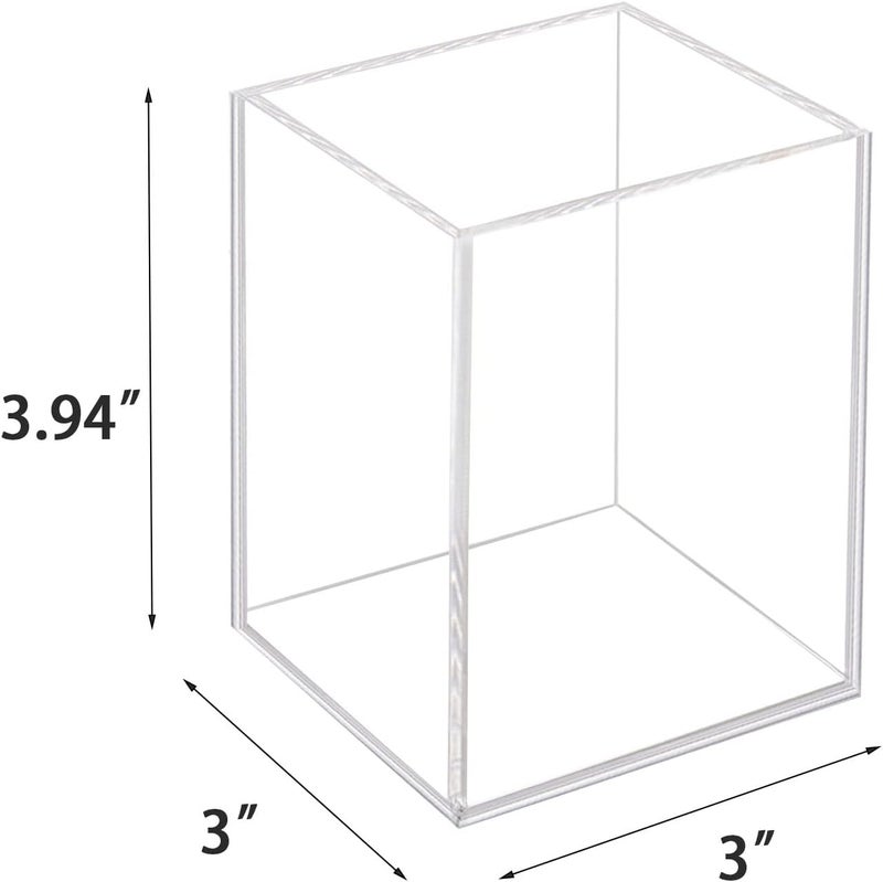 Ptaedex 2 Pack Acrylic Pen Pencil Holder, Clear Makeup Brush Holder Cup Storage Office Desktop Desk Table Stationery Organizer - Image 3